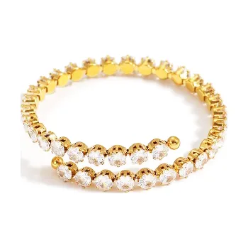 Náramek Náramek Spiral s velkými zirkony zlatý