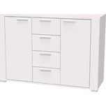 NÁBYTEK MIKULÍK s.r.o. Prostorná komoda ADEL 11 s šuplíky a dvířky, olše, 120x83cm Šířka: 120, Výška: 83, Dekor: bílá struktura