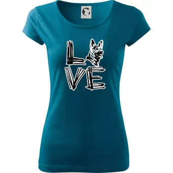 Německý ovčák love - Dámské triko Pure - XS ( Petrolejová )