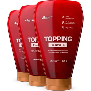 Sirup Vilgain Prebiotic Topping – 3× jahoda 320 g