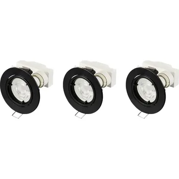 Bodové svítidlo Sygonix SY-6417590 LED vestavné svítidlo, LED, GU10, 3 W, černá, sada 3 ks