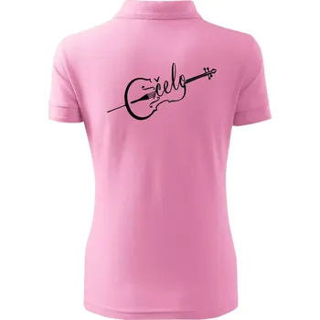 Čelo nápis - Polokošile dámská Pique Polo - 3XL ( Růžová )