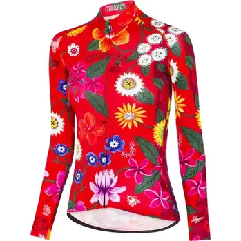 cyklistický dres Cyklodres CYCOLOGY Summer Aloha, dámský, dlouhý rukáv (Motiv Aloha, velikost S)
