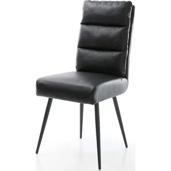 Jídelní židle DELIFE Jídelní židle Pela-Flex pravá kůže černá 4-nohá zúžená černá taštičkové pružiny