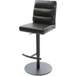 DELIFE Barová židle Pela-Flex pravá kůže černá otočná podnož výškově nastavitelná kov