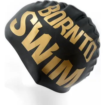 Plavecká čepice BornToSwim Plavecká čepička černá, zlaté logo