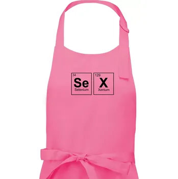 Kuchyňská zástěra SEX- periodická tabulka - Pánská zástěra na vaření - Univerzální velikost ( Růžová )