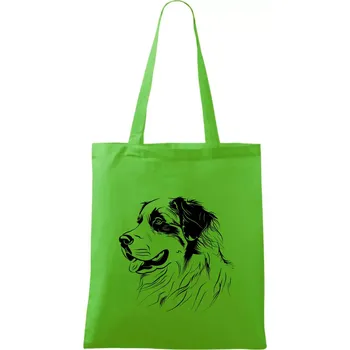 Bernský salašnický pes černá kresba - Taška bavlněná - 42 x 38 cm ( Apple Green )