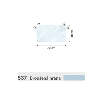 Zrcadlo S37 sklo pod kamna 8mm 70 x 40 cm