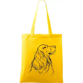 Anglický kokršpaněl černá kresba - Taška bavlněná - 42 x 38 cm ( Žlutá )