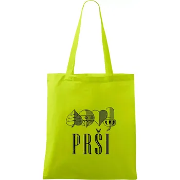 Prší - nápis - Taška bavlněná - 42 x 38 cm ( Limetková )
