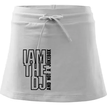Dámská sukně Iam the dj and not a jukebox na výšku - Sportovní sukně - two in one - XL ( Bílá )
