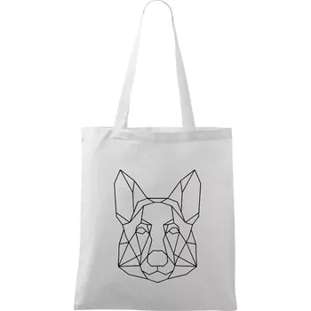 Německý ovčák - Geometrie - Taška bavlněná - 42 x 38 cm ( Bílá )