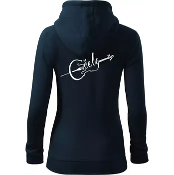 Dámská mikina Čelo nápis - Dámská mikina trendy zipper s kapucí - 2XL ( Námořní modrá (velmi tmavá - téměř černá) )