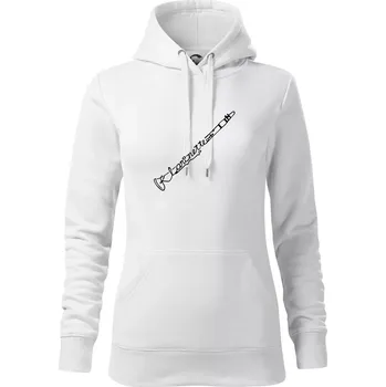 Dámská mikina Klarinet nápis - Mikina dámská Cape s kapucí - XS ( Bílá )