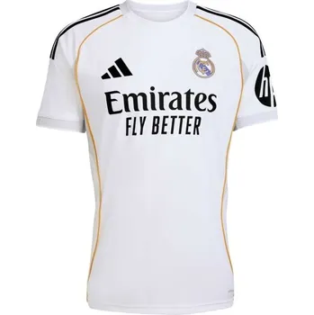 Pánský fotbalový dres adidas REAL MADRID FC HOME JERSEY L Bílá, Černá, Zlatá