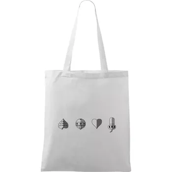 Prší - barvy hracích karet - Taška bavlněná - 42 x 38 cm ( Bílá )