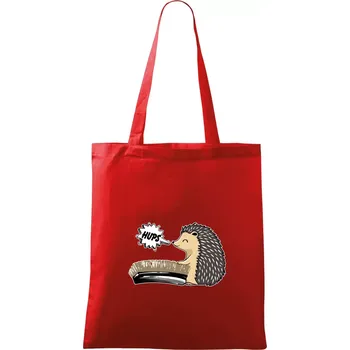 Nákupní taška Ježek a rýžák - Taška bavlněná - 42 x 38 cm ( Červená )