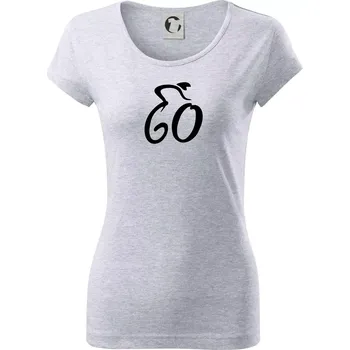 Dámské tričko Cyklista slaví šedesátku (60) - Dámské triko Pure - S ( Světlešedý Melír )