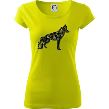 Německý ovčák - tattoo - Dámské triko Pure - XS ( Limetková )