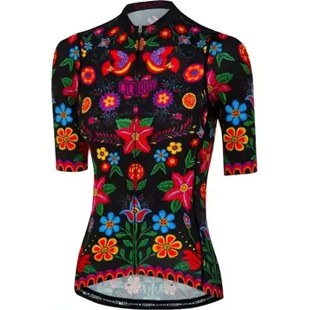 cyklistický dres Cyklodres CYCOLOGY Frida (Black) Reborn, dámský, krátký rukáv (Motiv Frida (Black), velikost S)