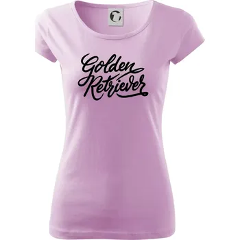 Dámské tričko Golden retriever - nápis okrasný - Dámské triko Pure - XS ( Orchid )