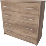 NÁBYTEK MIKULÍK s.r.o. Komoda AURA 1, olše, 90x86x36 cm, laminovaná dřevotříska, univerzální využití Šířka: 90, Výška: 86, Dekor: dub kansas