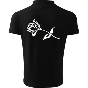 Pánská košile Růže obrys - Polokošile pánská Pique Polo 203 - L ( Černá )