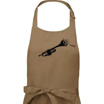 Kuchyňská zástěra Trubka noty - Dámská zástěra na vaření - Univerzální velikost ( Cappuccino )