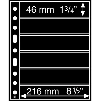 Sběratelství Leuchtturm Albové listy GRANDE na známky i jiné sbírky (5 ks) Varianta: 6 kapes (46 mm x 216 mm)