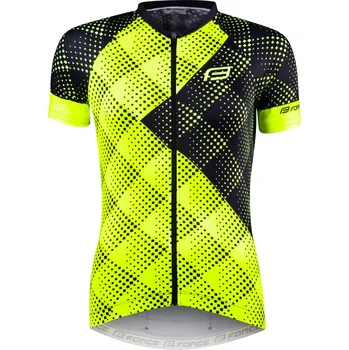 cyklistický dres Dres FORCE VISION, dámský, krátký rukáv, fluo (Barva fluo, velikost XL)
