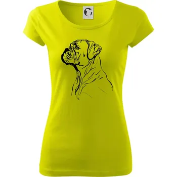 Boxer černá kresba - Dámské triko Pure - XS ( Limetková )