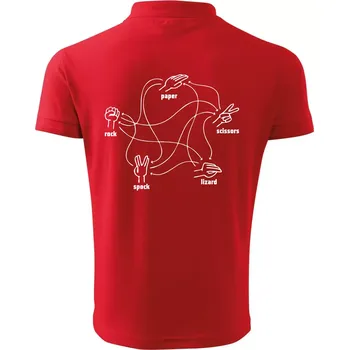 Pánská košile Kámen nůžky papír Spock - Polokošile pánská Pique Polo 203 - 4XL ( Červená )