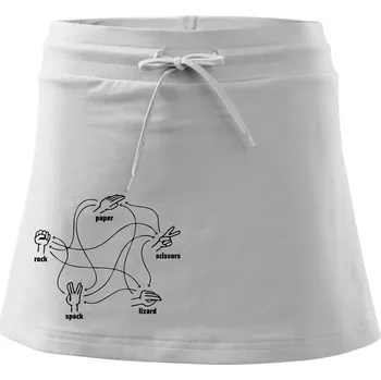 Dámská sukně Kámen nůžky papír Spock - Sportovní sukně - two in one - M ( Bílá )