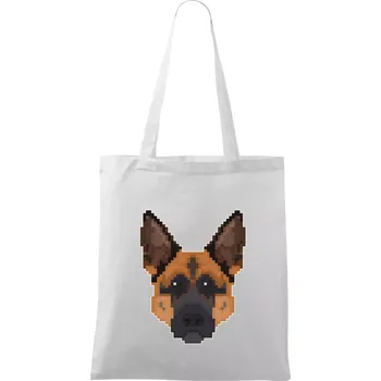 Německý ovčák - Rozkostičkovaný - Taška bavlněná - 42 x 38 cm ( Bílá )