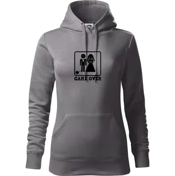 Dámská mikina Game Over rozlučka - Mikina dámská Cape s kapucí - XS ( Ocelově šedá )