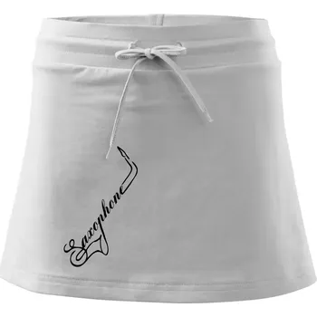 Dámská sukně Saxophone nápis - Sportovní sukně - two in one - XS ( Bílá )