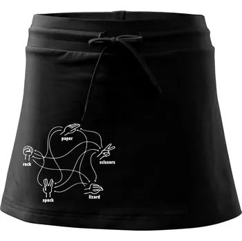 Dámská sukně Kámen nůžky papír Spock - Sportovní sukně - two in one - S ( Černá )