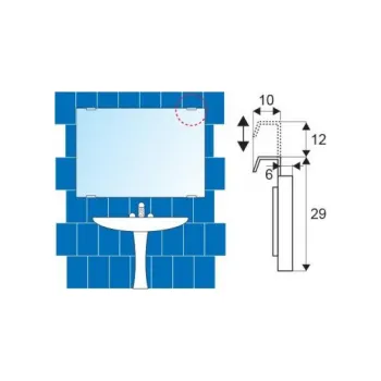 Zrcadlo Zrcadlový klip s pružinou