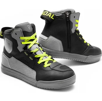 Moto obuv Boty na motorku Rebelhorn Vandal II černo-šedo-fluo žluté 38