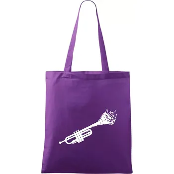 Trubka noty - Taška bavlněná - 42 x 38 cm ( Fialová )