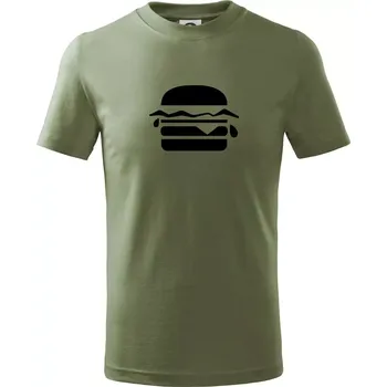 Hamburger ikona - Tričko dětské bavlněné - 104-110cm / 3-4 roky ( Khaki )