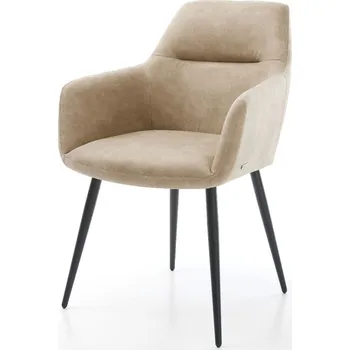 Jídelní židle DELIFE Jídelní židle Pejo-Flex mikrovlákno béžová vintage 4-nohá zúžená černá taštičkové pružiny