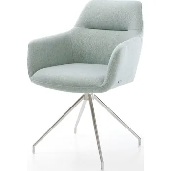 Jídelní židle DELIFE Jídelní židle Pejo-Flex Stripes mátová křížová podnož zúžená nerezová ocel taštičkové pružiny