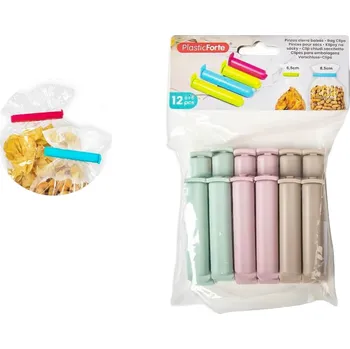 Věšák spony na sáčky 12ks 6,5+8,5cm