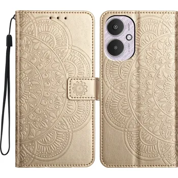 Pouzdro na mobilní telefon Mandala knížkové pouzdro na Xiaomi Redmi 13C 5G - zlaté
