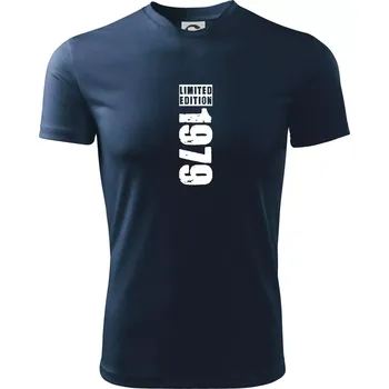 Pánské tričko Limited edition 1979 pruh - Pánské triko Fantasy sportovní (dresovina) - 2XL ( Námořní modrá (velmi tmavá - téměř černá) )