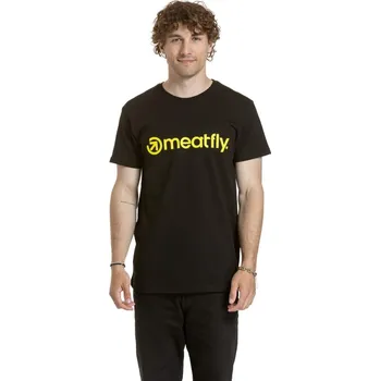 Pánská móda Meatfly pánské tričko Joe Black / Lime | Černá | Velikost XXL | 100% bavlna