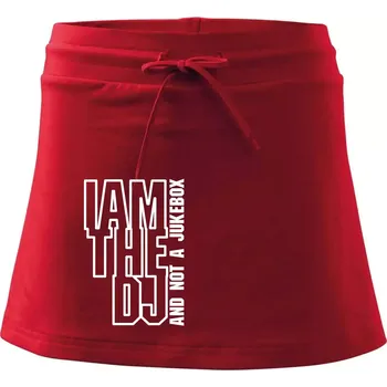 Dámská sukně Iam the dj and not a jukebox na výšku - Sportovní sukně - two in one - L ( Červená )