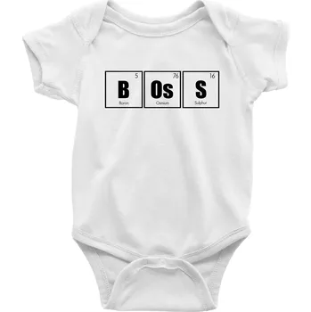 Periodická tabulka BOsS - Body kojenecké s krátkým rukávem - Krátký r. 12-18 měs ( Bílá )